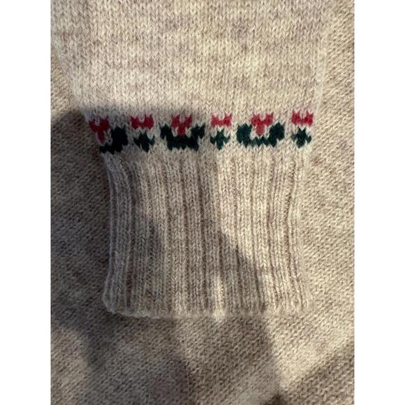 VINTAGE Orvis Fair Isle Cow Sweater Adult Sz Sm/M Tan Shetland Wool Farm Clouds - Picture 8 of 9